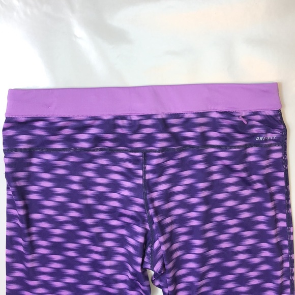 Nike Purple Dri Fit Run Fast Live Fearless Workout Leggings With Back Pocket - Picture 15 of 16